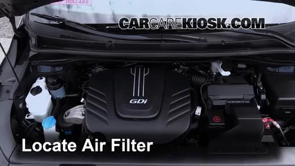 2015 Kia Sedona LX 3.3L V6 Filtre à air (moteur) Changement